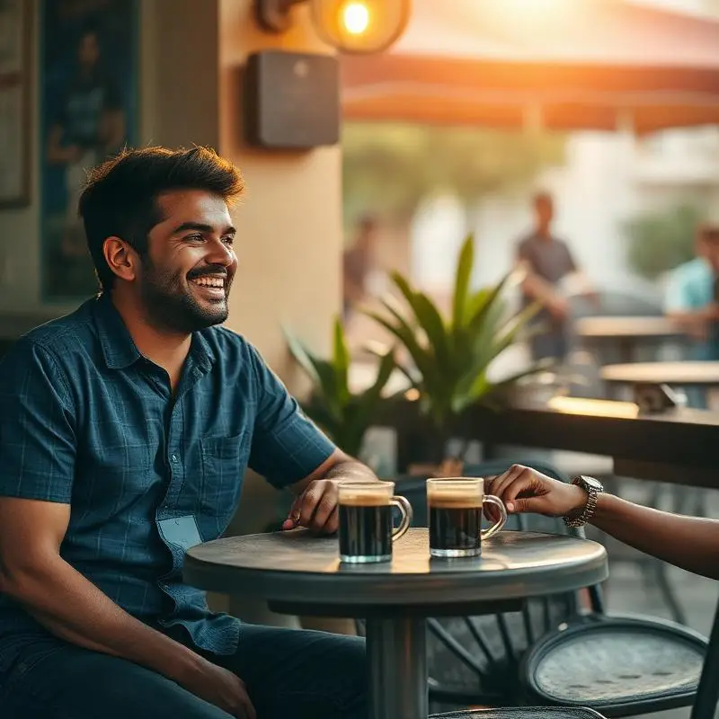 Friends over filter coffee at a Fort Kochi cafe